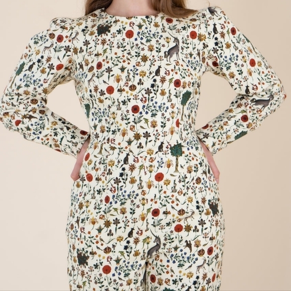 Samantha Pleet Empress Jumpsuit in Ivory Illuminated size 18 NWT - Picture 4 of 15